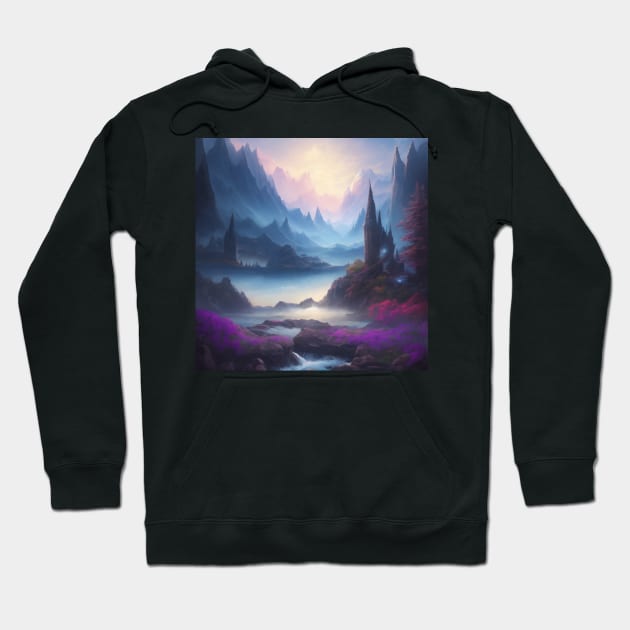 Dreamcore Design - Tower Rocks in a Misty Valley Hoodie by CursedContent